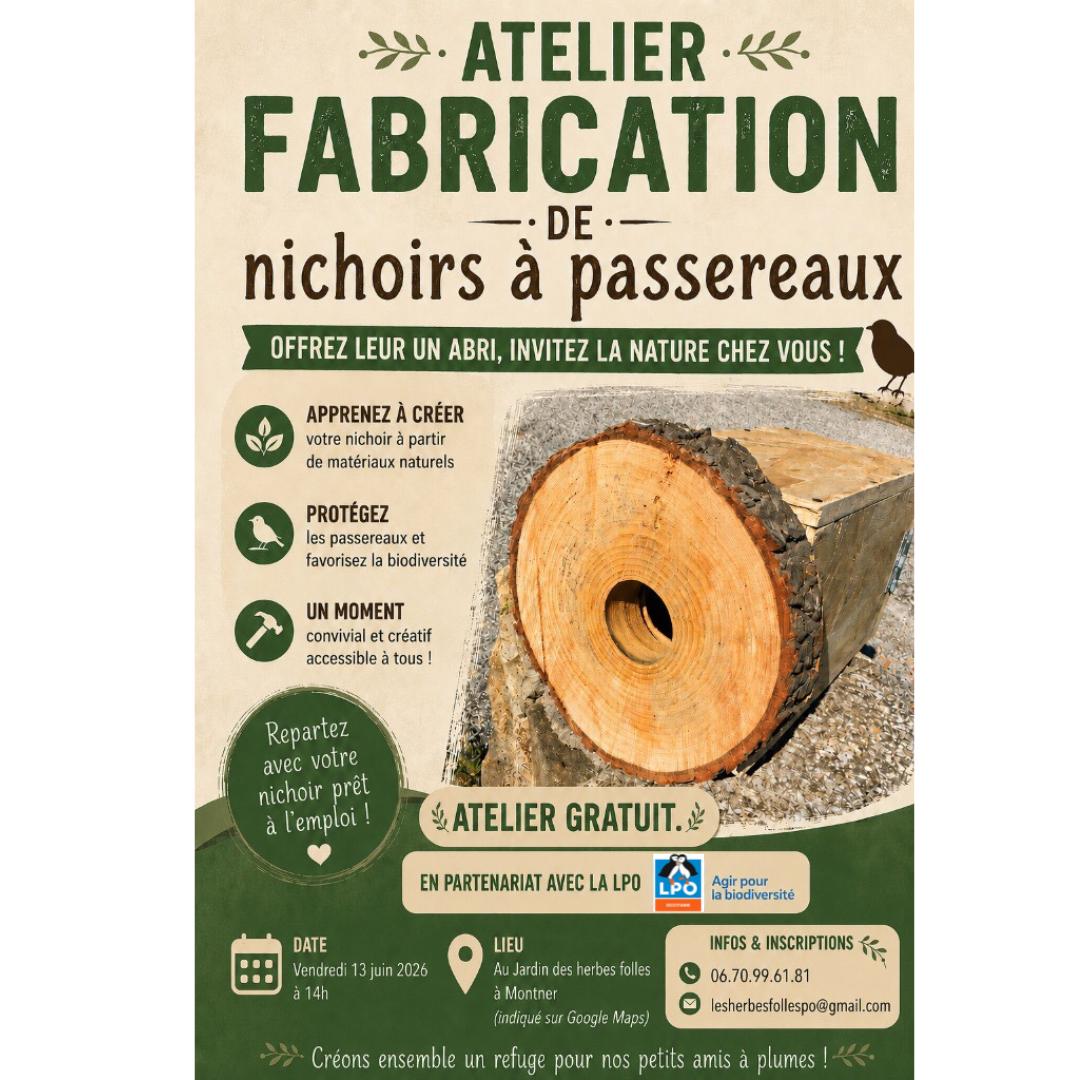 Atelier fabrication de nichoirs à passereaux